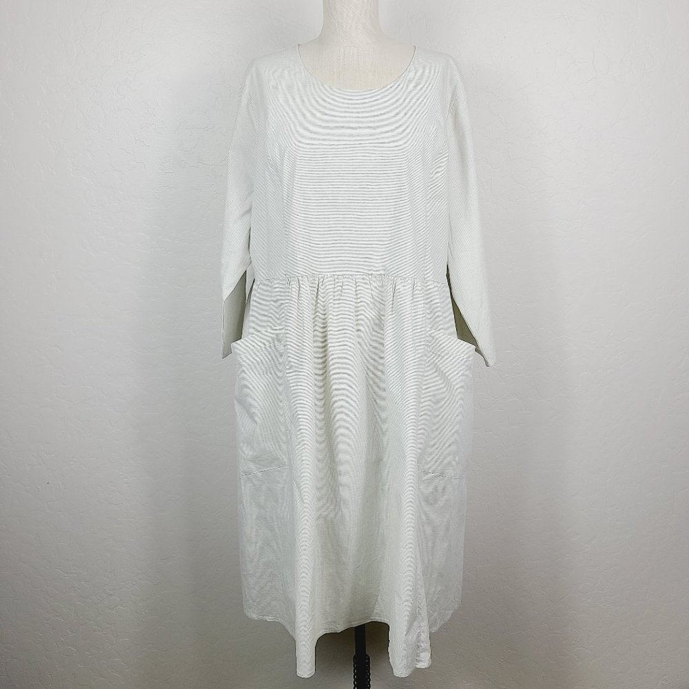 Roolee Striped Mom Dress With Large Pockets